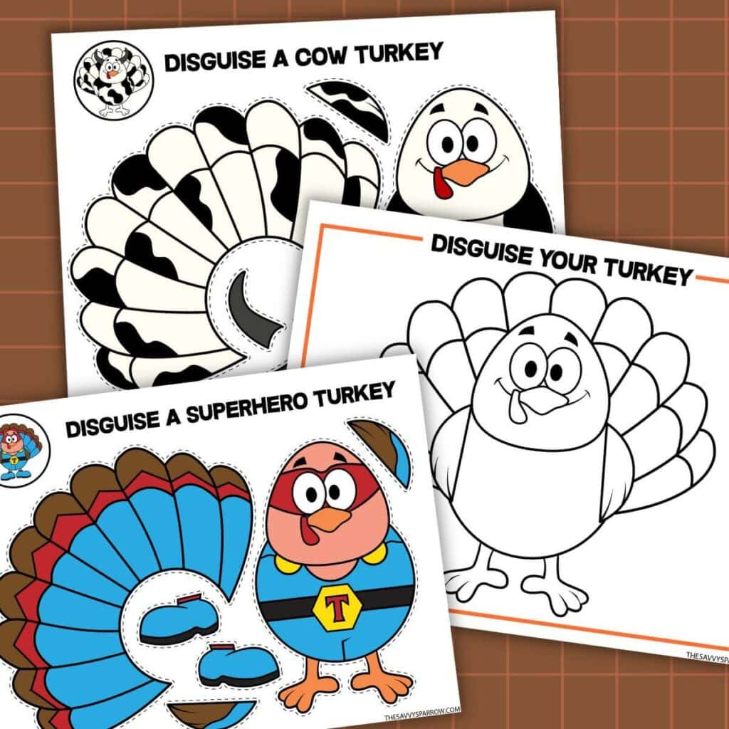 Free Printable Turkey In Disguise Templates To "Hide A Turkey" with Free Printable Disguise Turkey Template