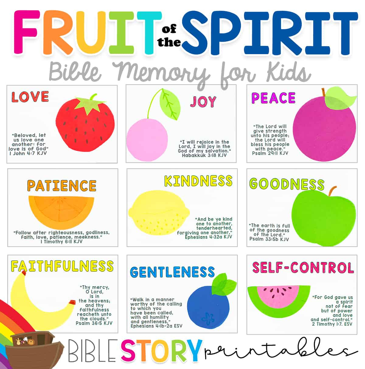 Fruit Of The Spirit Archives - Bible Story Printables with Printable Bible Fruit the Spirit