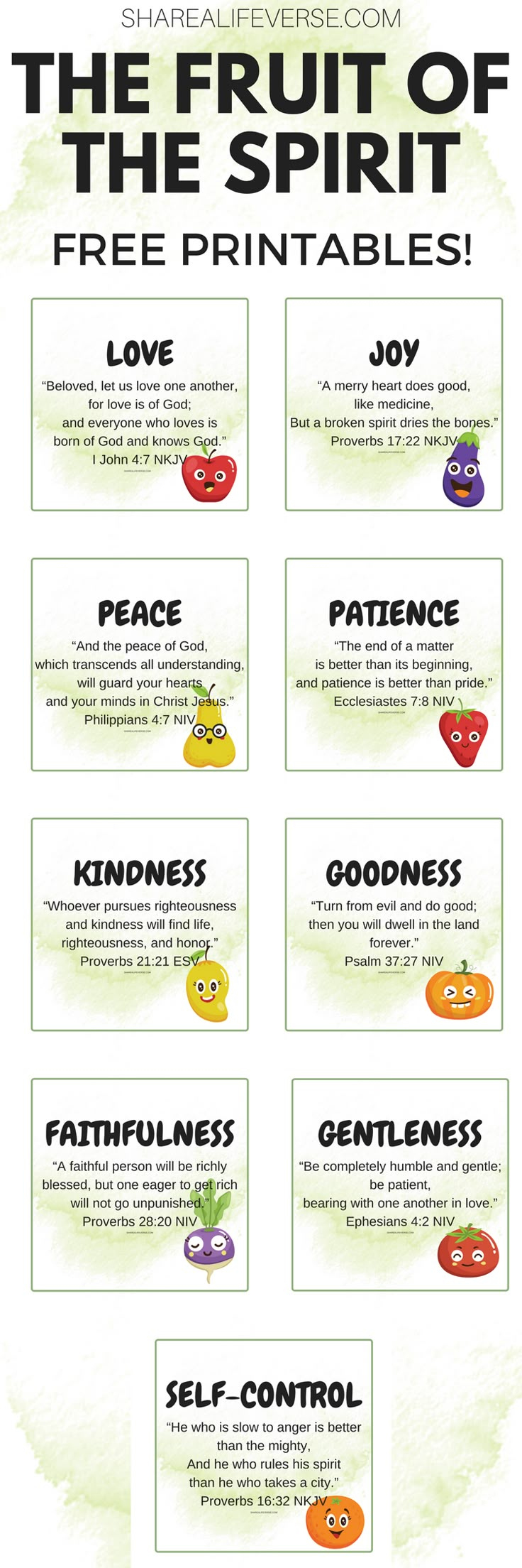 Fruit Of The Spirit Free Printable For Kids And Adults! - Cute inside Printable Bible Fruit the Spirit