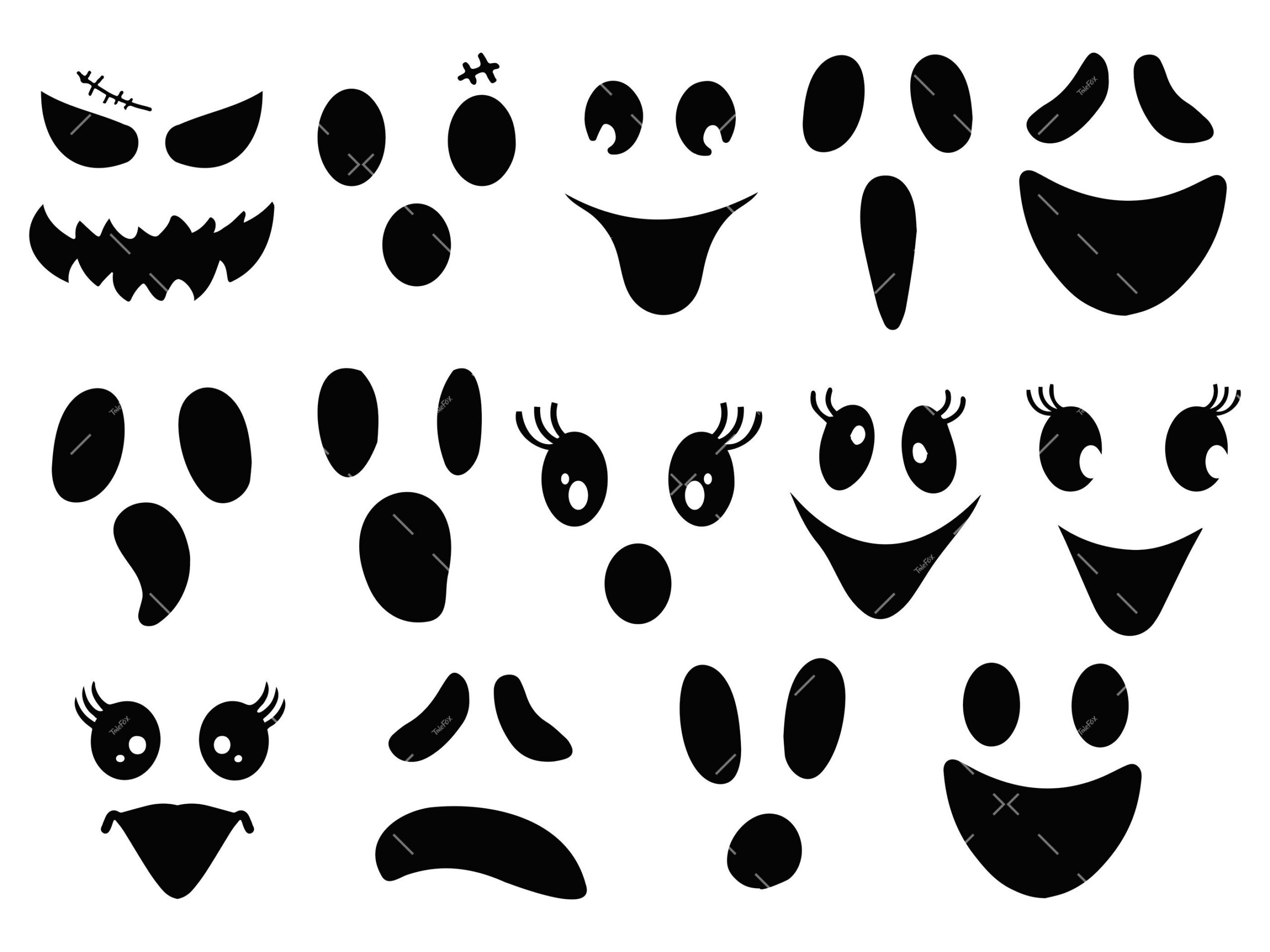 Ghost Face Svg Bundle, Png, Halloween Svg, Cricut, Ghost Design intended for Printable Ghost Eyes and Mouth Template