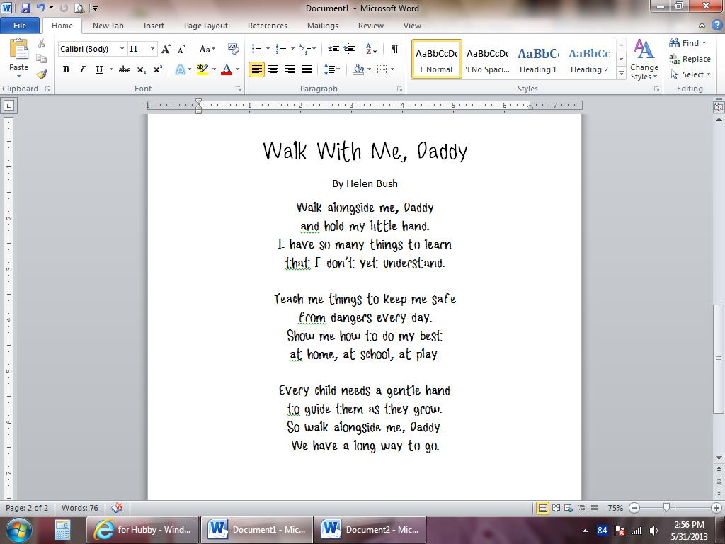 Grits & Giggles: Walk With Me, Daddy {Tutorial} throughout Printable Walk with Me Daddy Poem