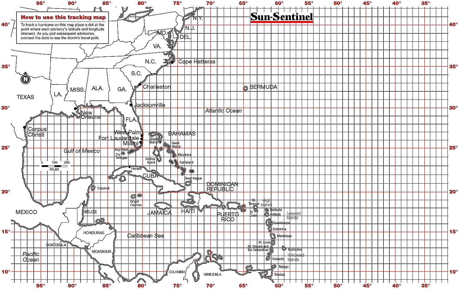 H1&amp;gt;Hurricane Season &amp;#039;99&amp;lt;/H1&amp;gt; in Printable Hurricane Tracking Map Gulf Of Mexico
