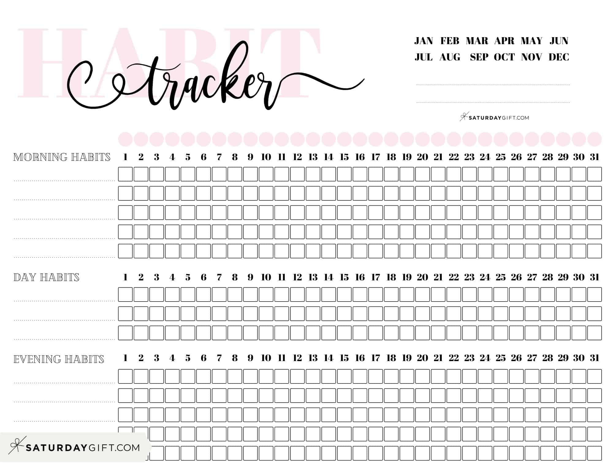 Habit Tracker Printable - 43 Cute &amp;amp; Free Printable Habit Trackers throughout Monthly Habit Tracker Free Printable