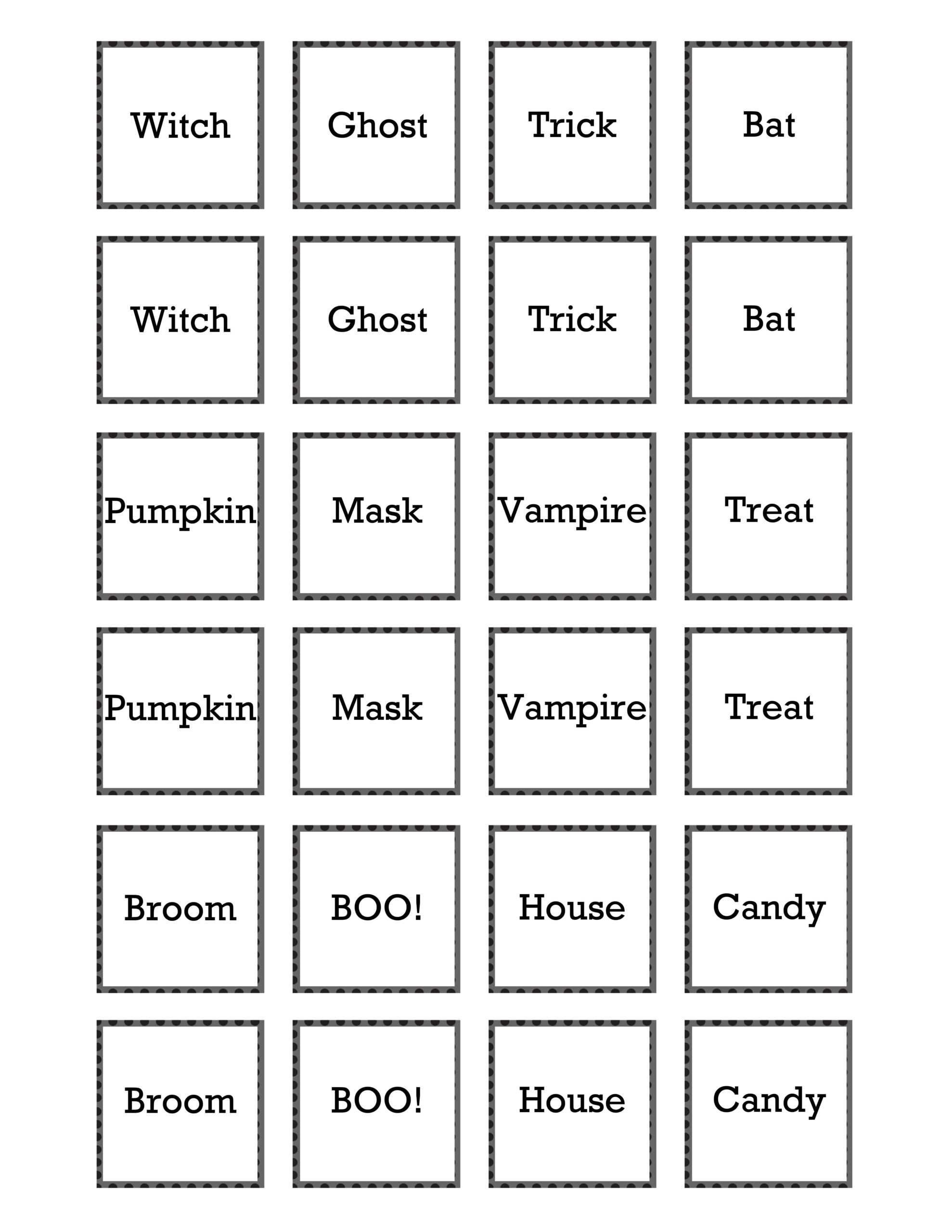 Halloween Printable Memory Game - 30 Minute Crafts within Free Printable Memory Games For Adults