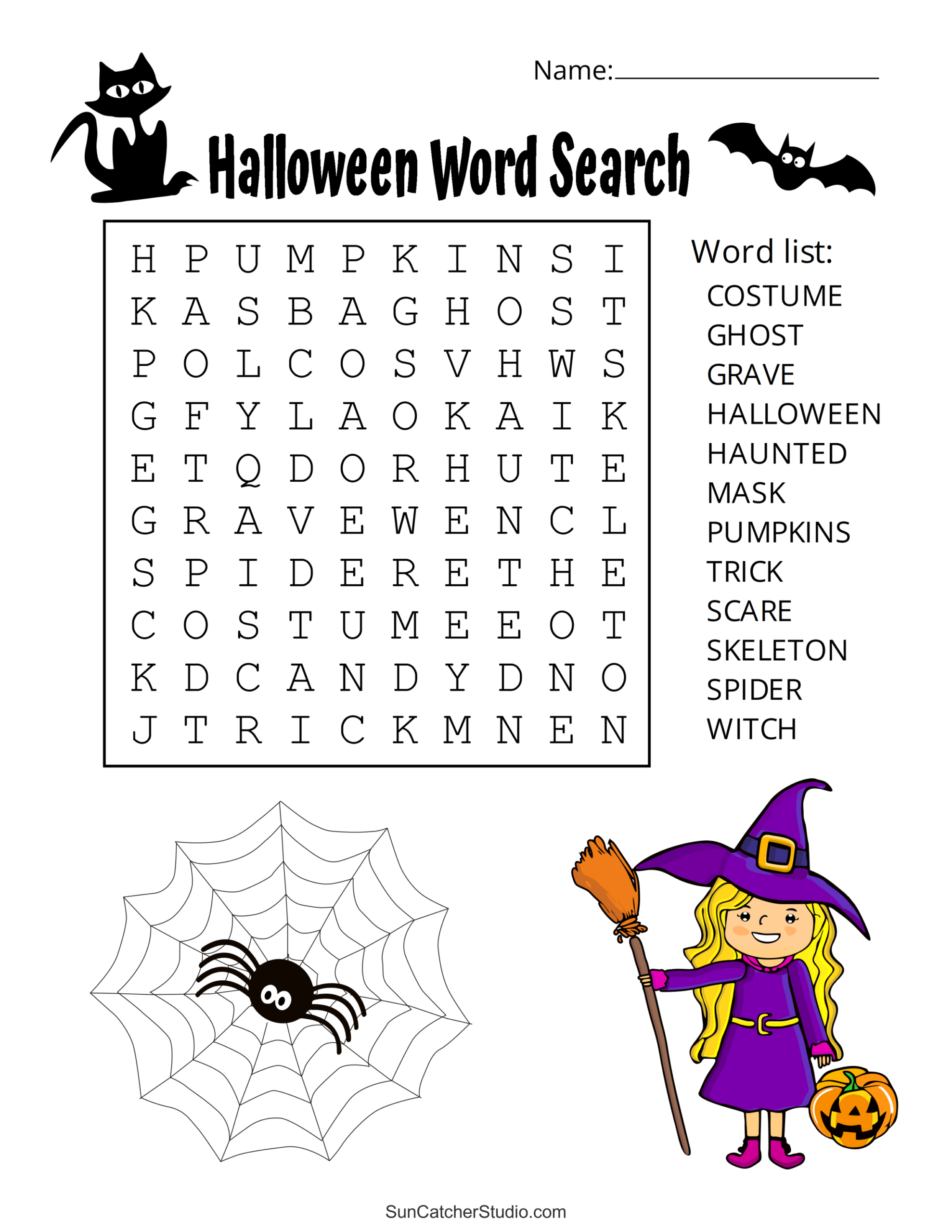 Halloween Word Search (Free Printable Puzzles) – Free Printables intended for Halloween Free Printable Word Searches