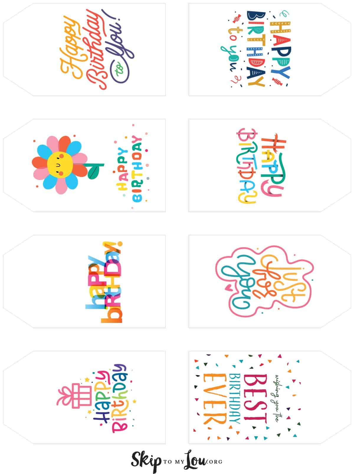 Happy Birthday Tags | Skip To My Lou regarding Printable Gift Tags For Birthday