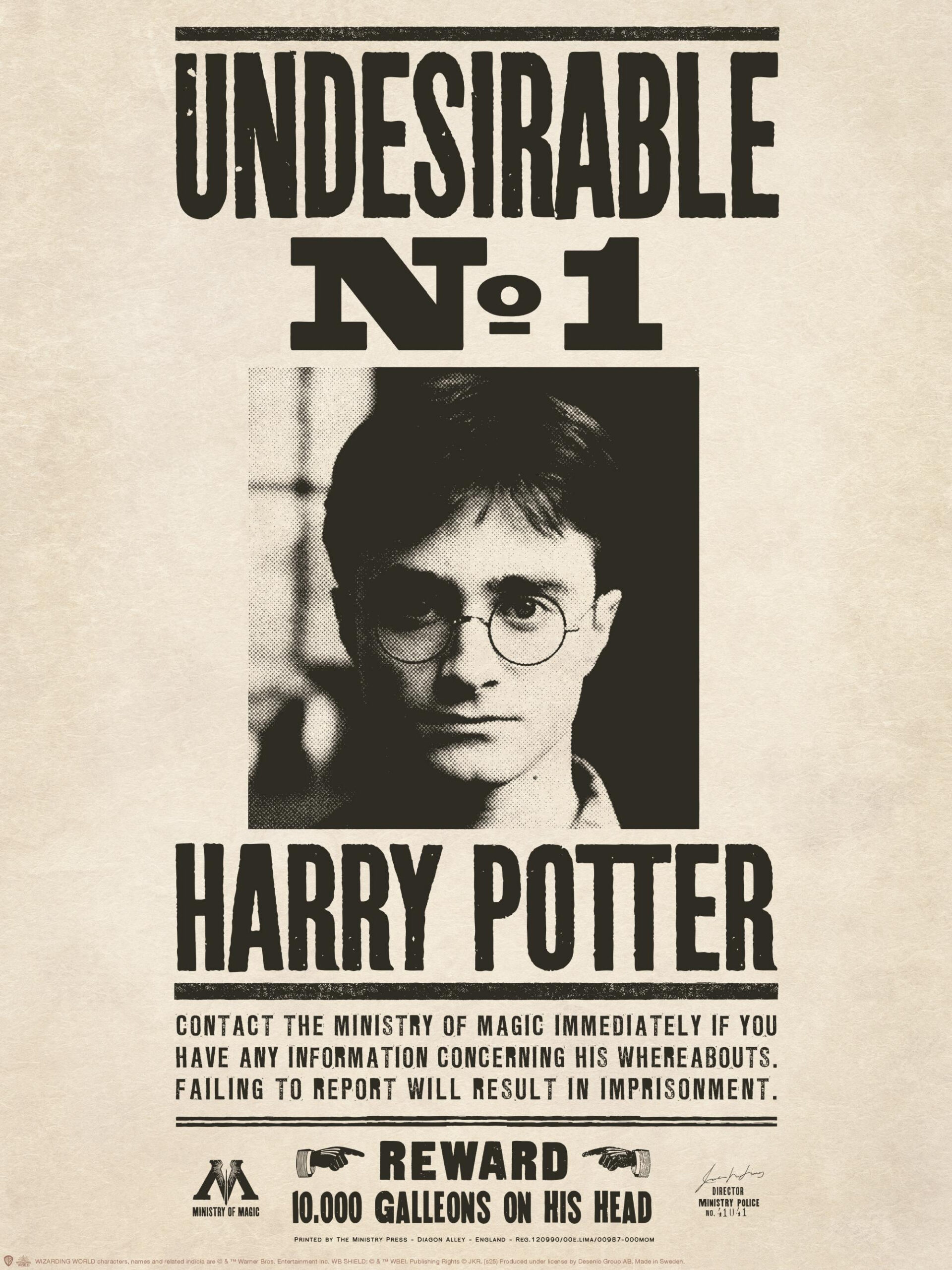 Harry Potterâ„¢ - Undesirable Poster in Harry Potter Wanted Posters Printable