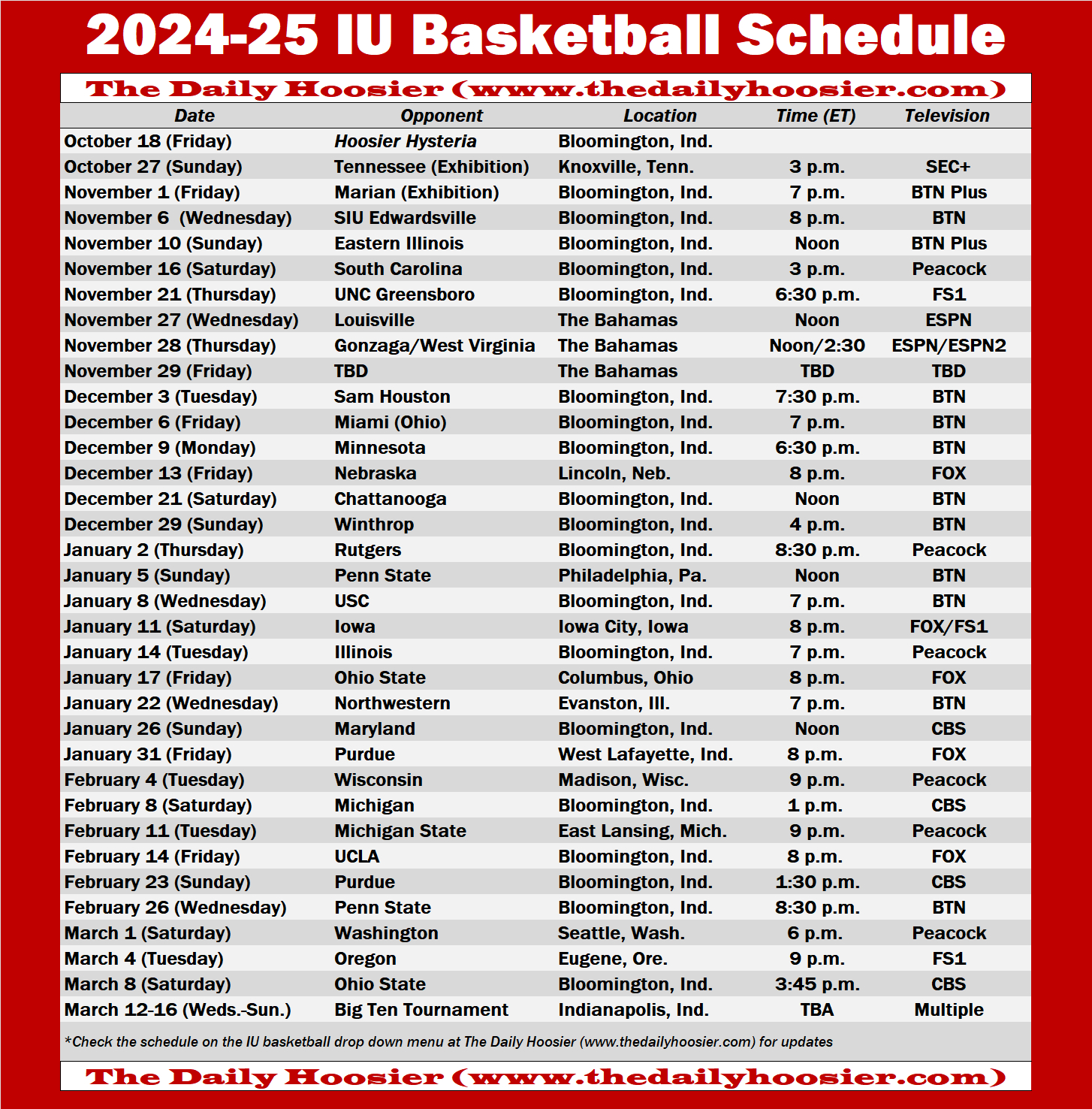 Here Is A Printable Version Of The 2024-25 Iu Basketball Schedule within Iu Women's Basketball Schedule 24 25 Printable