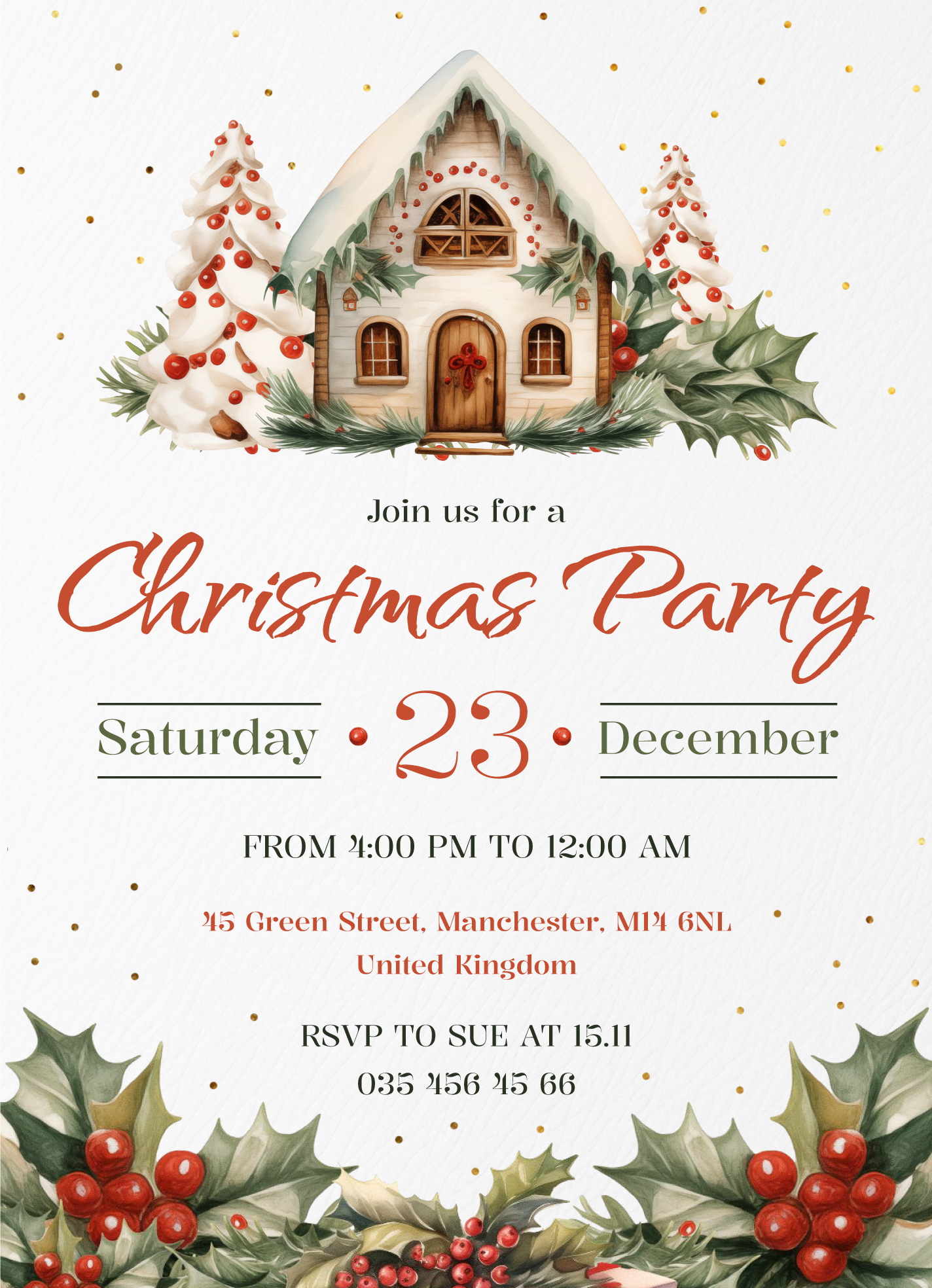 Holiday Party Invitation Free Google Docs Template - Gdoc.io with Free Printable Holiday Party Invitations