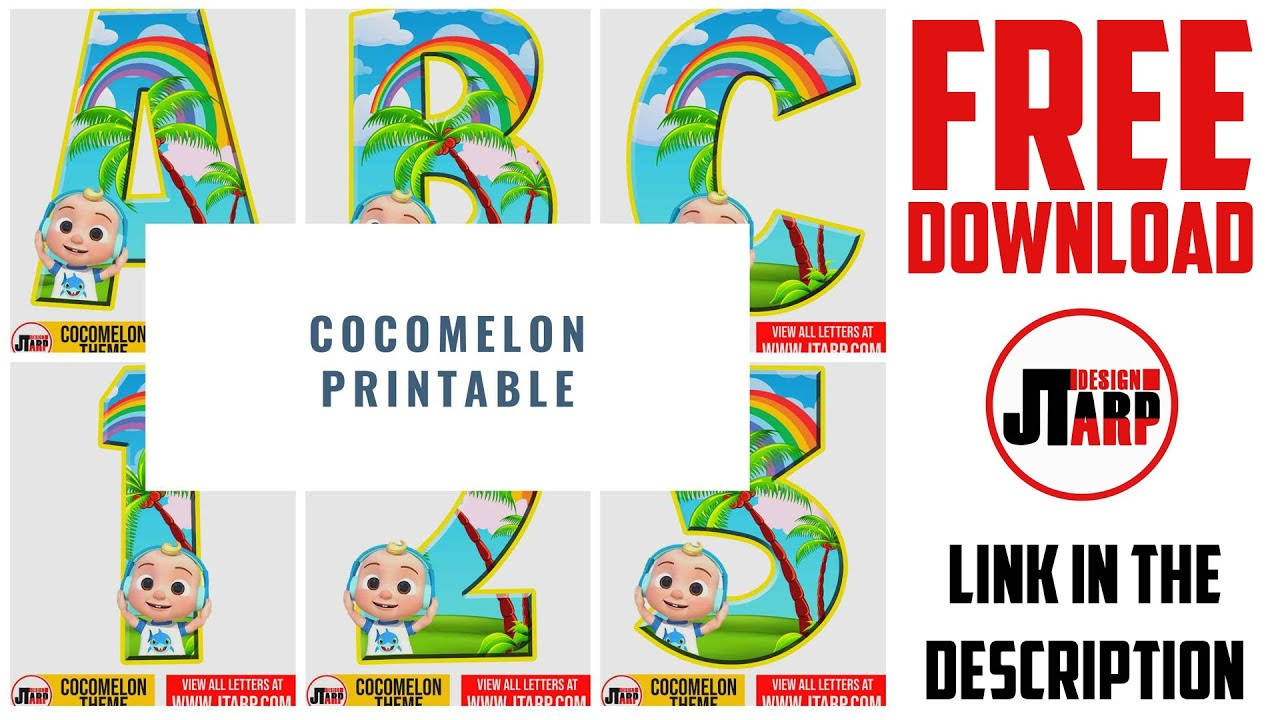 How To Create Printable Letters And Numbers - Cocomelon Theme Free Download throughout Printable Alphabet Cocomelon Letter Design