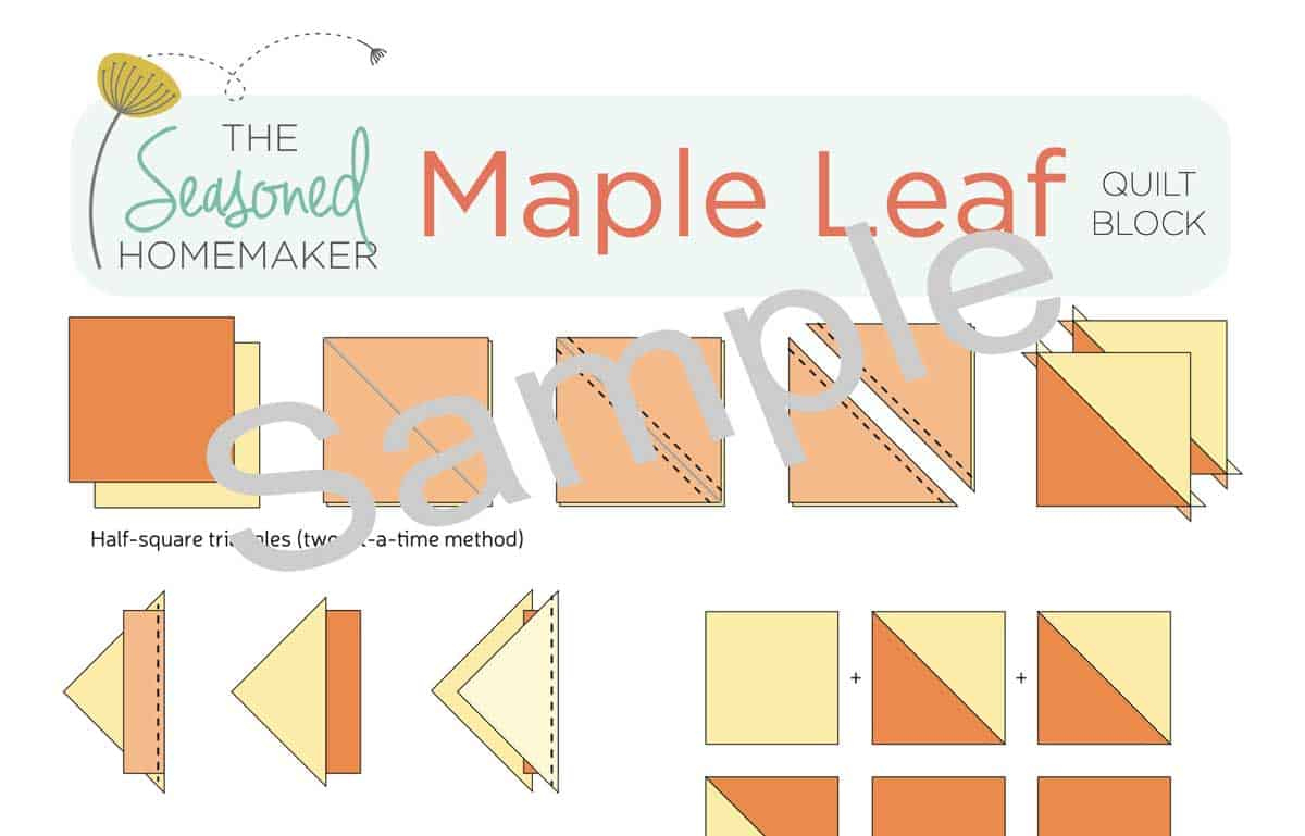 How To Make A Perfect Maple Leaf Quilt Block - The Seasoned HomemakerĀ® for Free Printable Maple Leaf Quilt Pattern