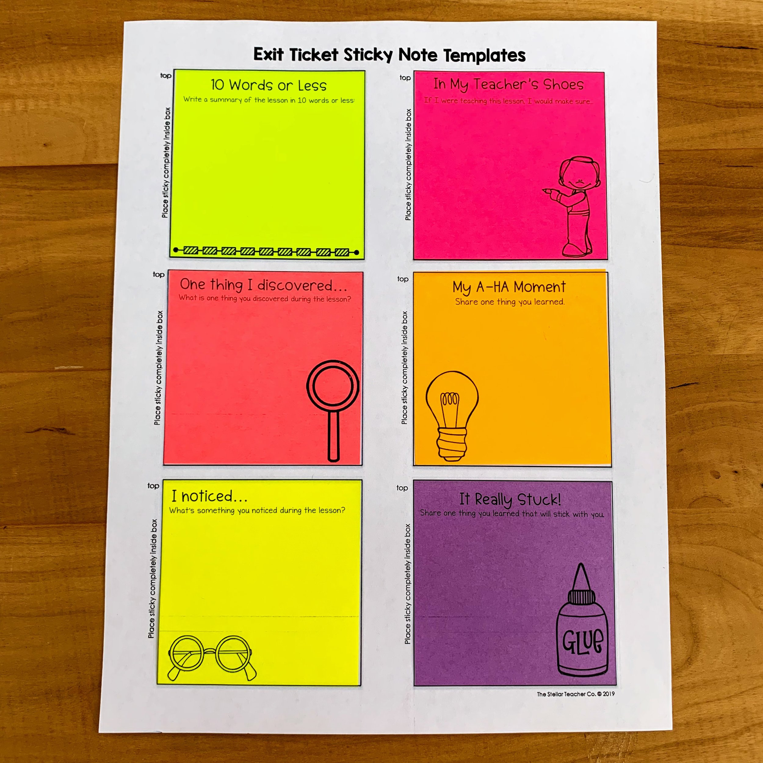How To Print On Sticky Notes - Stellar Teaching Co. regarding Printable Post It Notes Template
