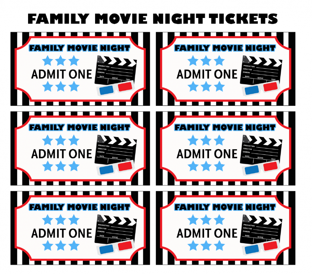 How To Throw A Memorable Family Movie Night | Free Printable Movie inside Pretend Movie Tickets Printable Free