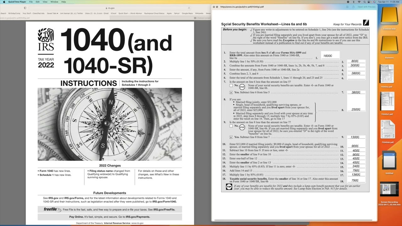 How To Use Social Security Benefits Worksheet—Lines 6A And 6B Of intended for Printable Social Security Benefits Worksheet