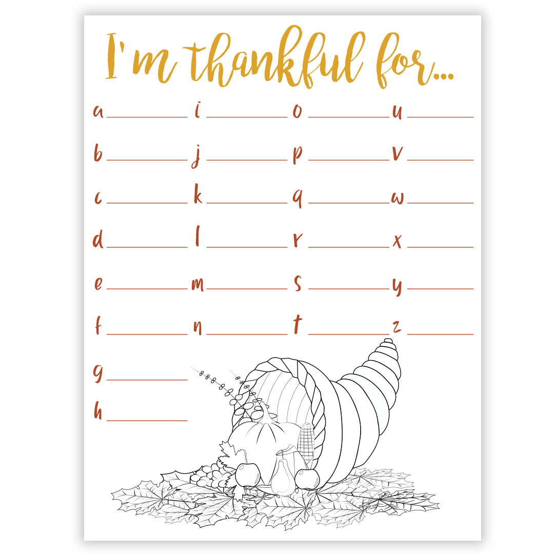 I'M Thankful For Gratitude Worksheet - Digital Download inside Free Printable Gratitude Worksheets