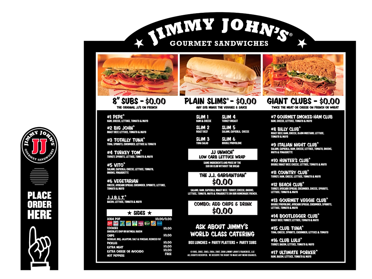 Jimmy John'S Menus :: Behance for Printable Jimmy John'S Menu