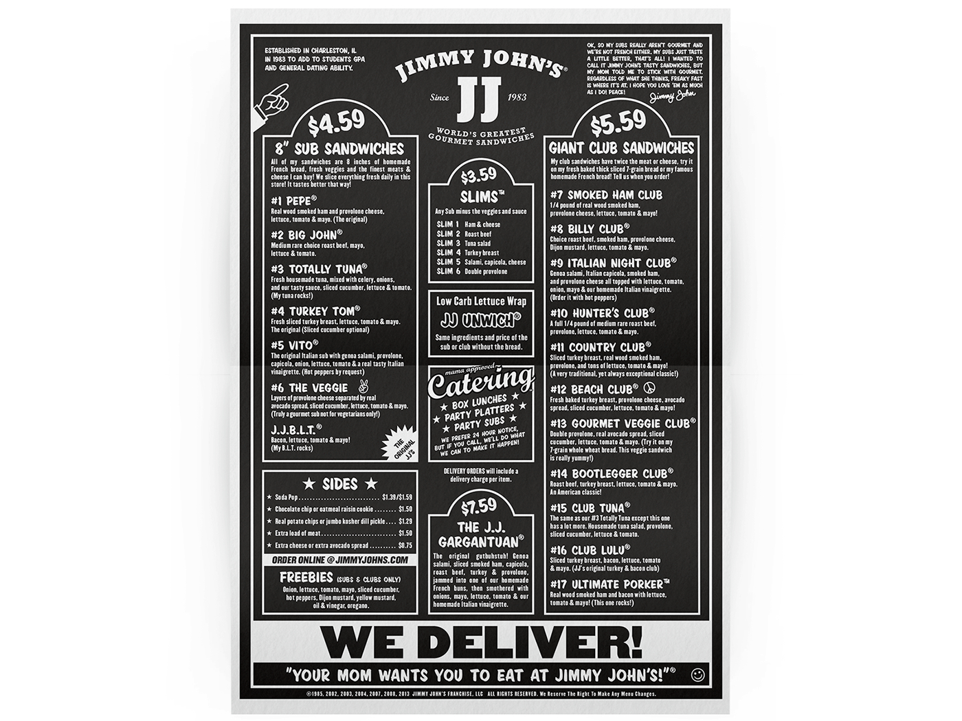 Jimmy John'S Menus :: Behance with regard to Printable Jimmy John's Menu