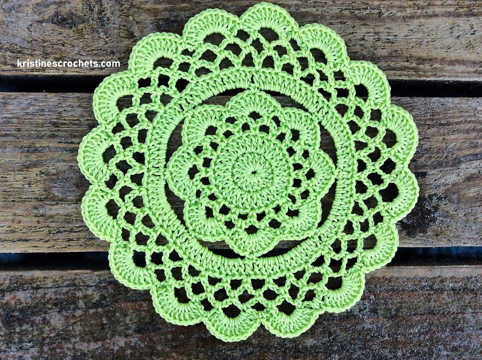 Kristinescrochets : Easy Rustic Flower Doily Free Crochet Pattern within Free Printable Crochet Doily Patterns
