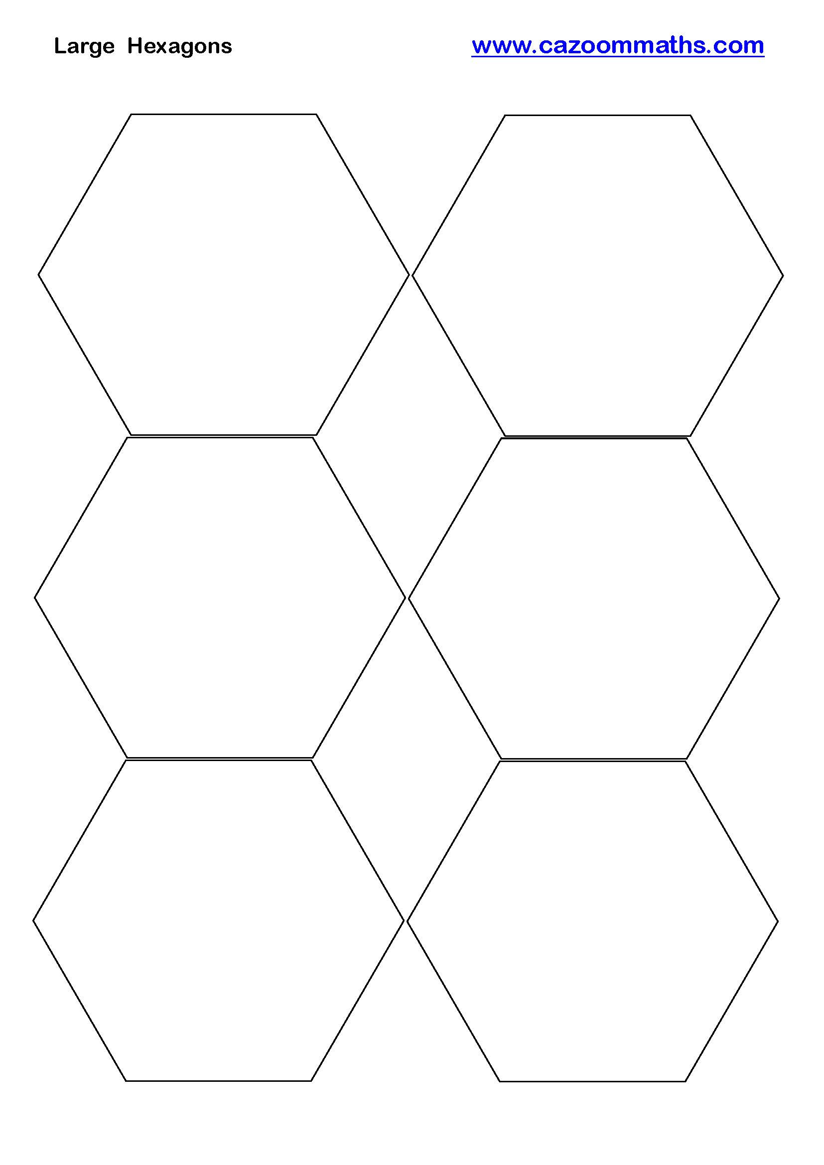 Large Hexagons Printable | Free Teaching Resources with Free Printable Hexagon Template