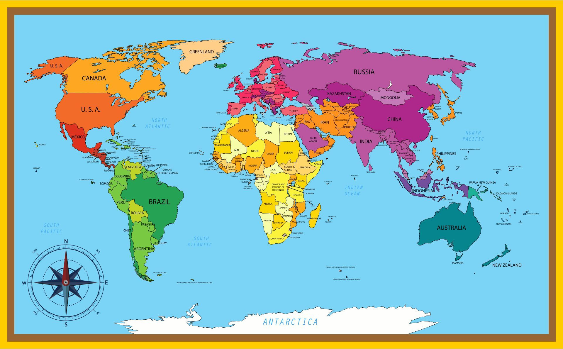 Large World Map - 10 Free Pdf Printables | Printablee | World Map with regard to Map Of The World Printable Free