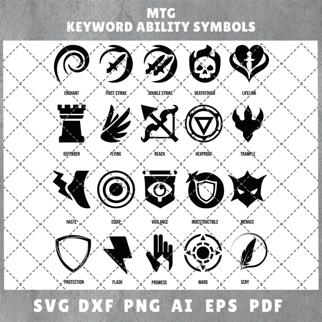 Laser Cut Mtg Keyword Ability Symbols | Icons Svg | Mtg Clipart regarding Printable Magic The Gathering Symbols