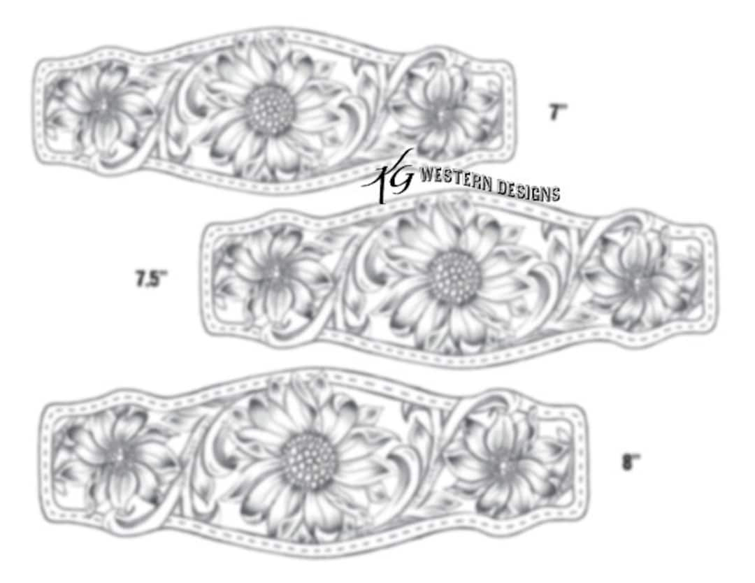 Leather Bracelet Tooling Pattern- Print Out 3 Sizes- Floral And with regard to Printable Beginner Printable Leather Tooling Patterns