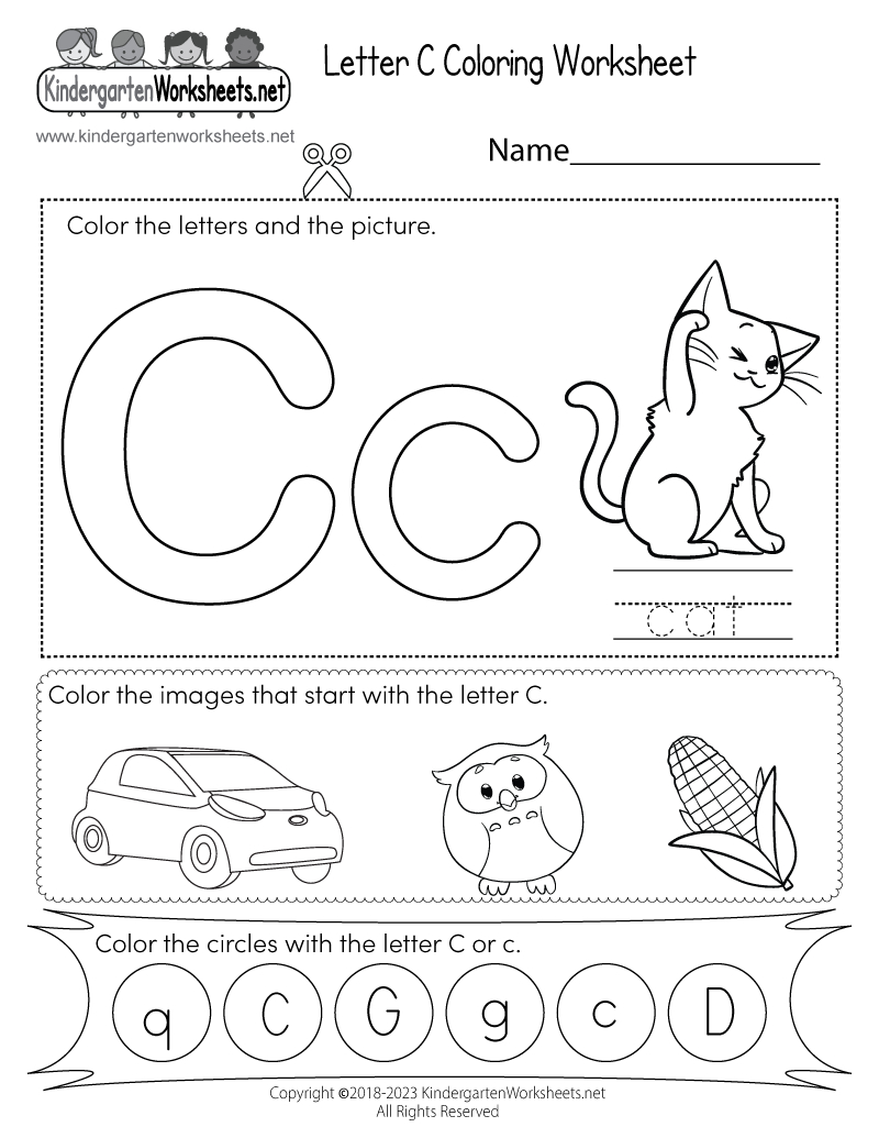 Letter C Coloring Worksheet - Free Printable, Digital, & Pdf for Free Printable Letter C Worksheets For Preschool