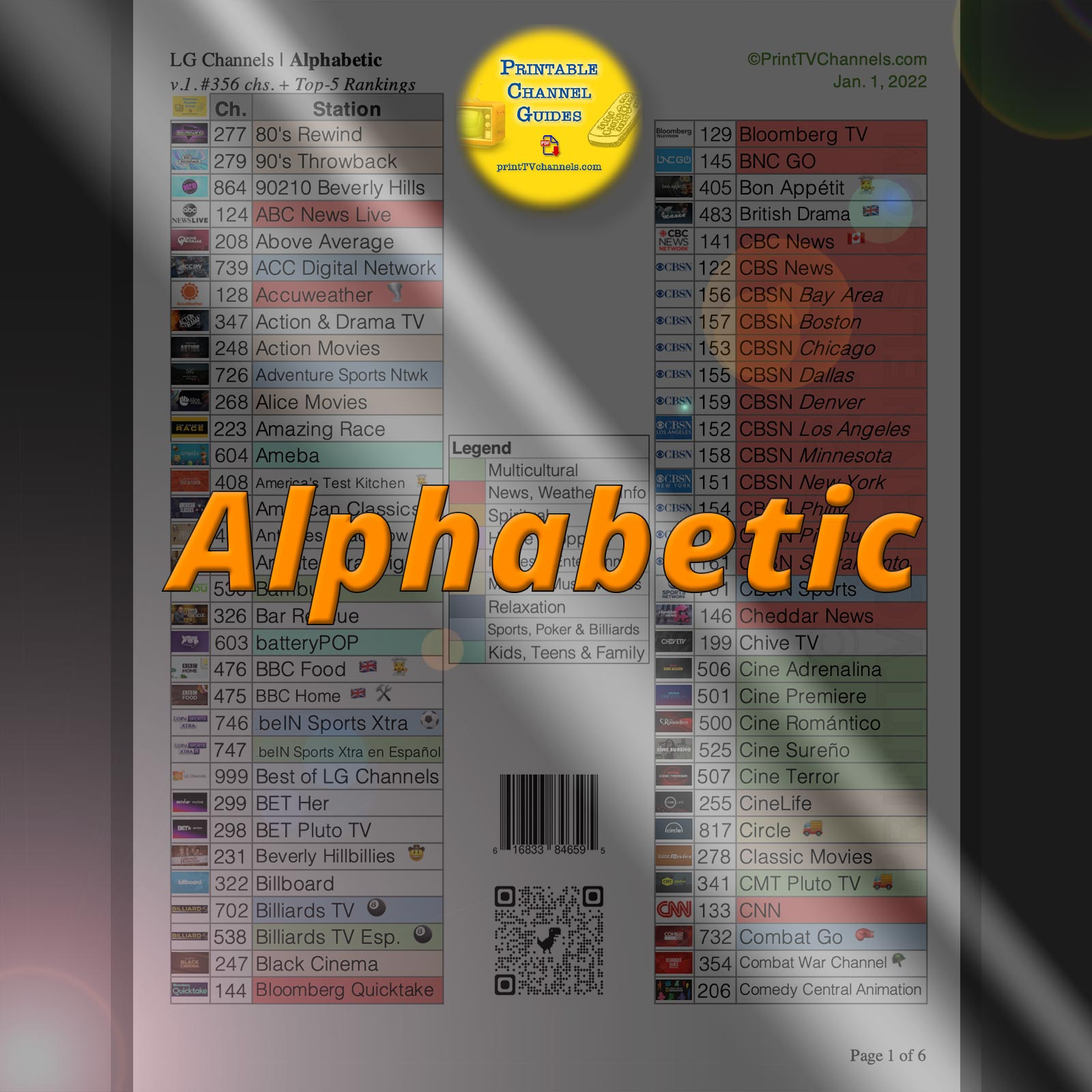 Lg Channels Lineup Guide | Alphabetic - Printable Tv Channel Guides regarding Printable List Of Lg Channels Free