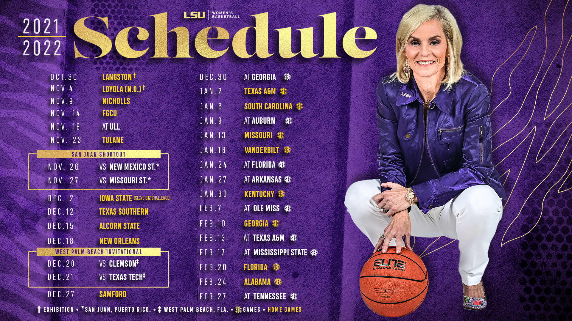 Lsu Women'S Basketball Announces Schedule For 2021-22 Season – Lsu with Lsu Women's Basketball Schedule 24 25 Printable Free