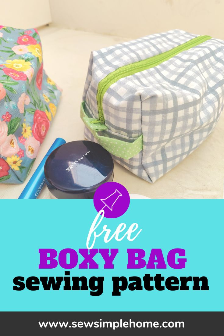 Make A Simple Boxed Bag - Free Pattern | Sew Simple Home in Printable Makeup Bag Sewing Pattern Free