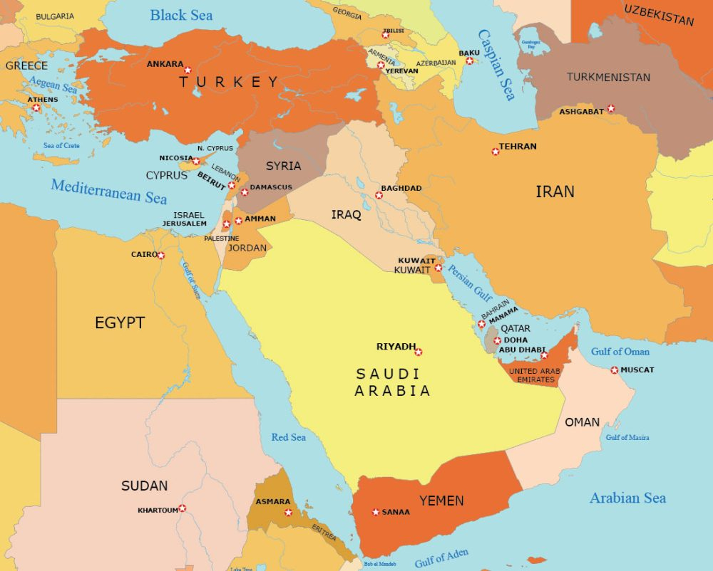 Map Collection Of The Middle East - Gis Geography with Printable Map Of Middle East