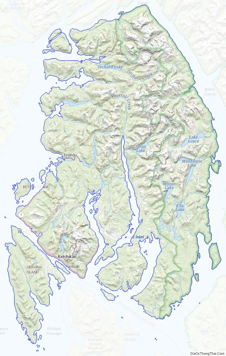 Map Of Ketchikan Gateway Borough, Alaska - Thong Thai Real within Printable Map Of Ketchikan Alaska