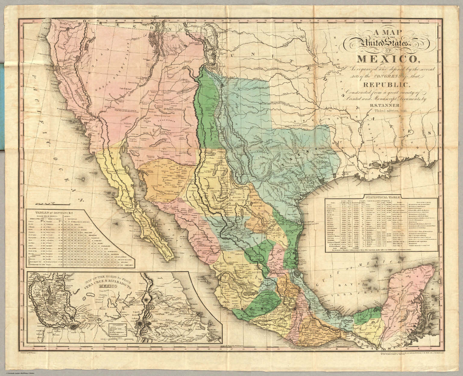 Map Of The United States Of Mexico. - David Rumsey Historical Map throughout Printable Map of United States and Mexico