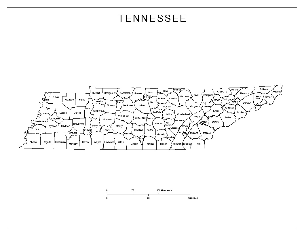 Maps Of Tennessee intended for Printable Map of Tn Counties