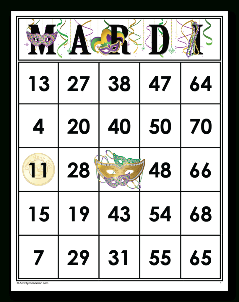 Mardi Gras Bingo Cards (Printable) - Activity Connection for Mardi Gras Bingo Free Printable
