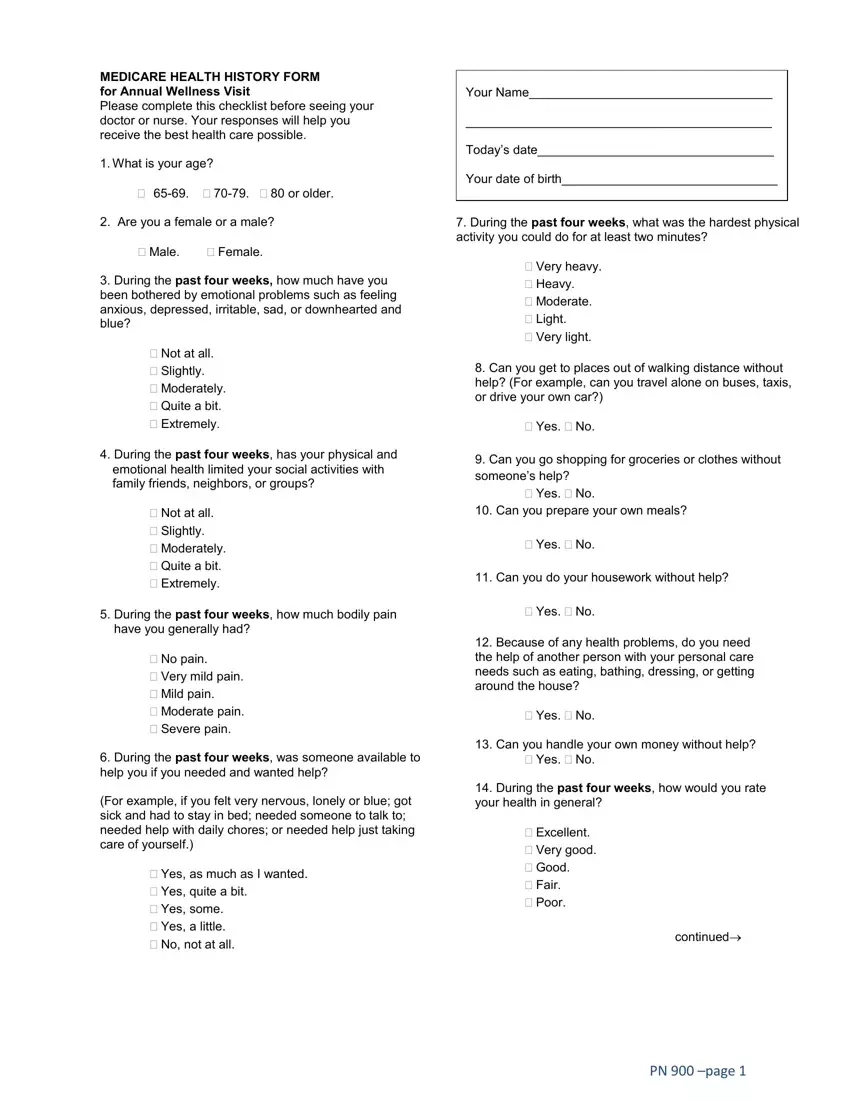 Medicare Annual Wellness Visit Pdf Form - Formspal inside Printable Medicare Annual Wellness Visit Form