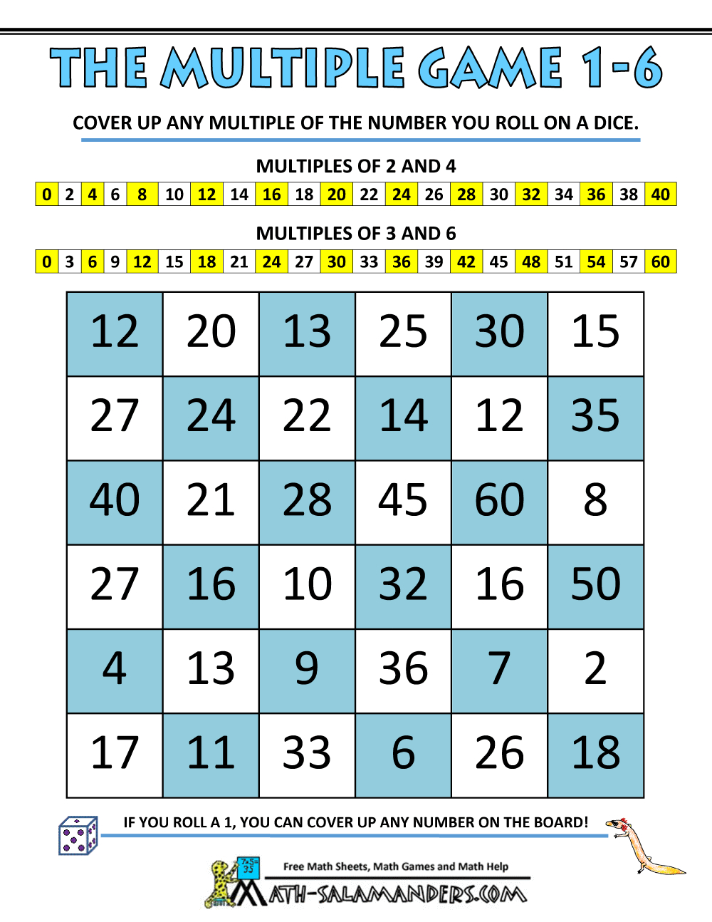 Multiplication Math Games inside Printable Multiplication Games For 3rd Grade