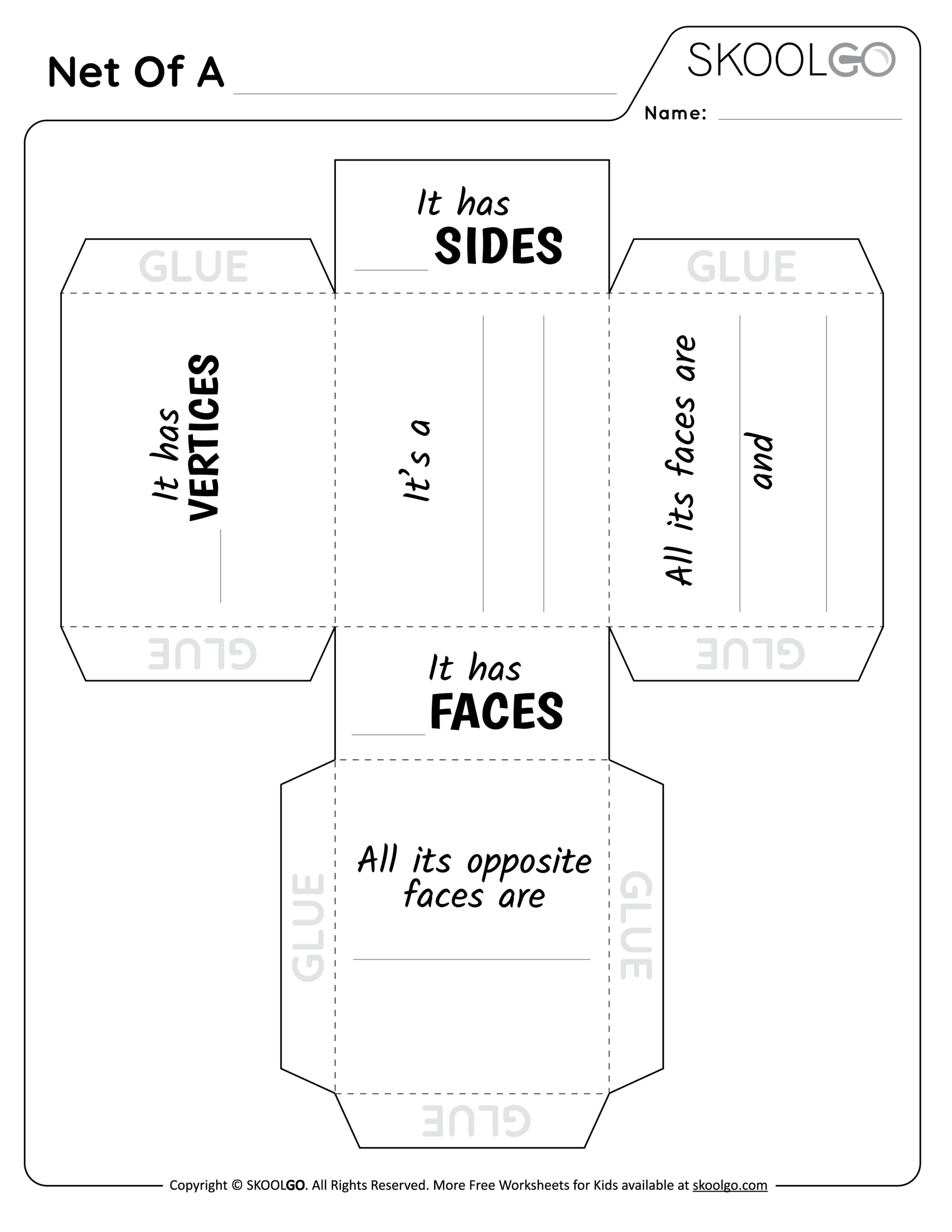 Net Of A Rectangular Prism - Free Worksheet - Skoolgo with regard to Net Of Rectangular Prism Printable