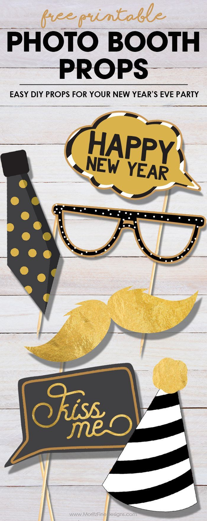 New Year'S Eve Photo Booth Props | Free Diy Printable inside New Year Photo Booth Props Printable