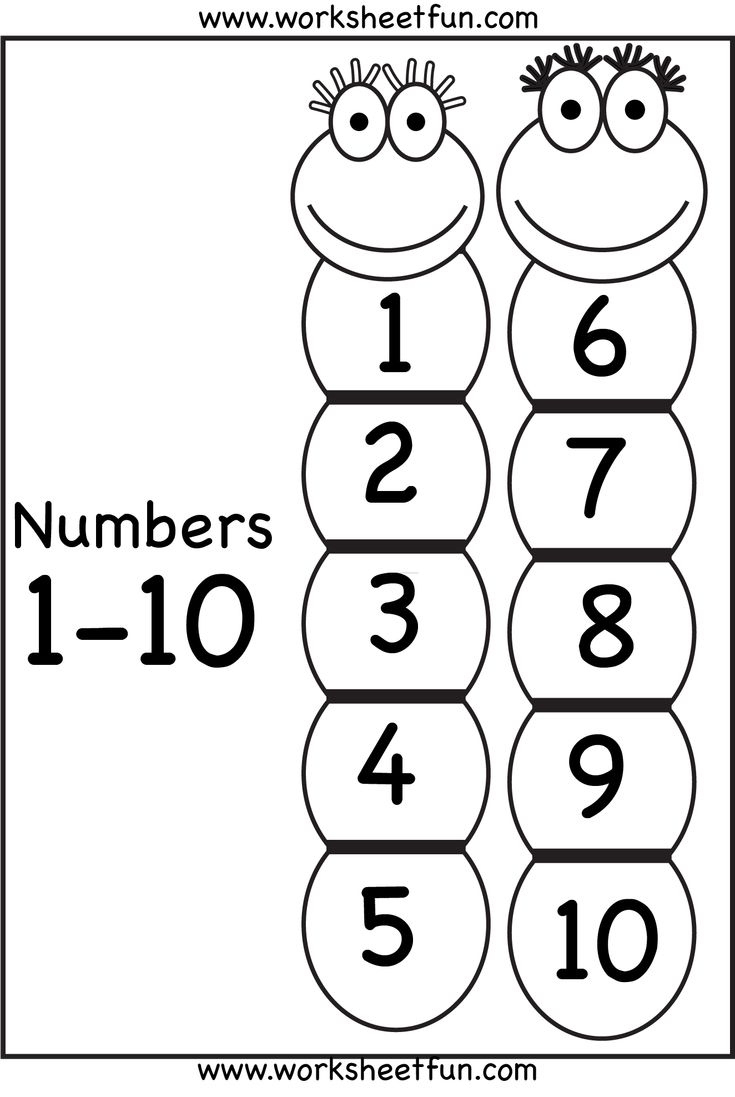 Number Chart – 1-10 / Free Printable Worksheets with Printable Numbers 1-10 Worksheets