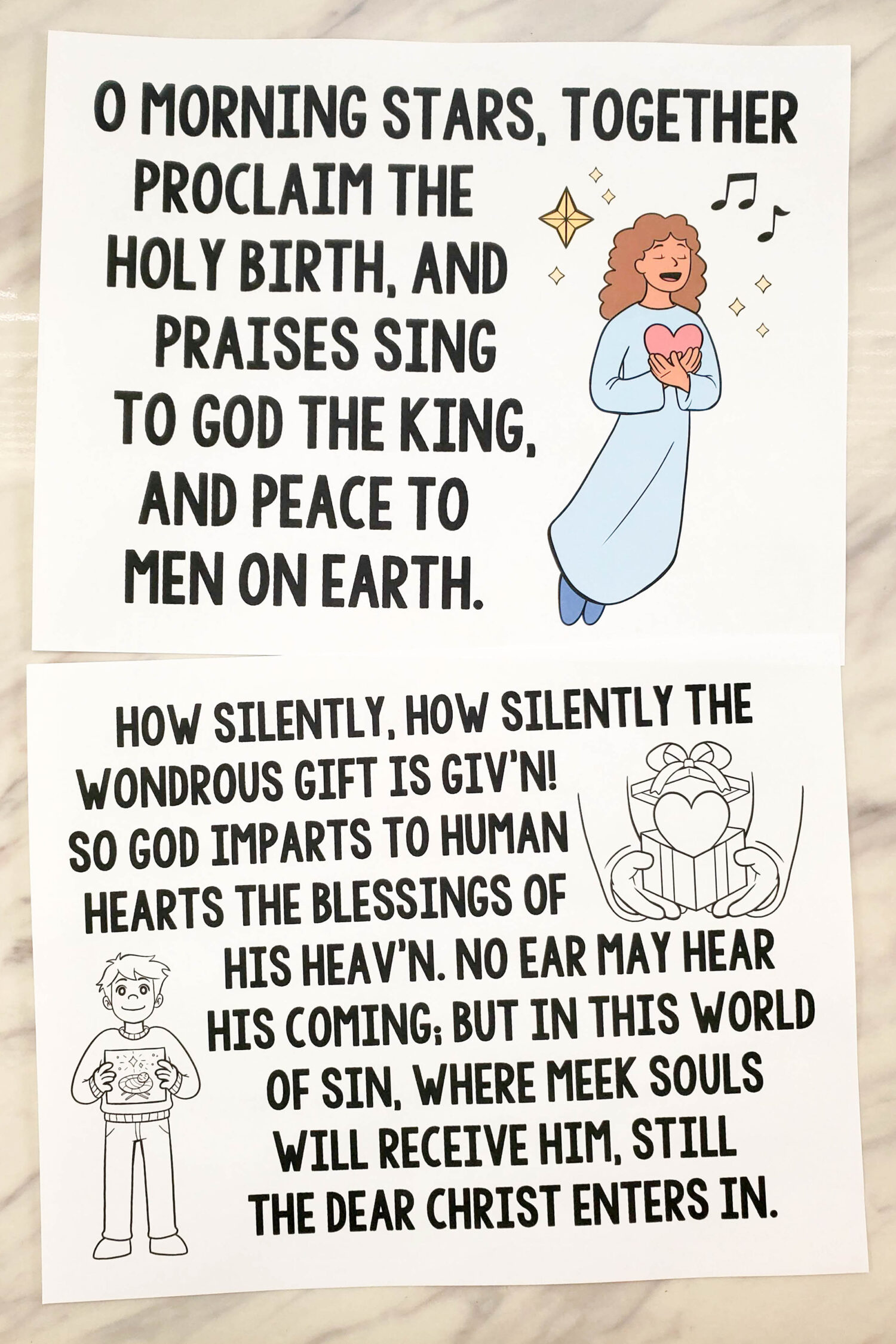 O Little Town Of Bethlehem Flip Chart & Lyrics - Primary Singing pertaining to O Little Town of Bethlehem Lyrics Printable