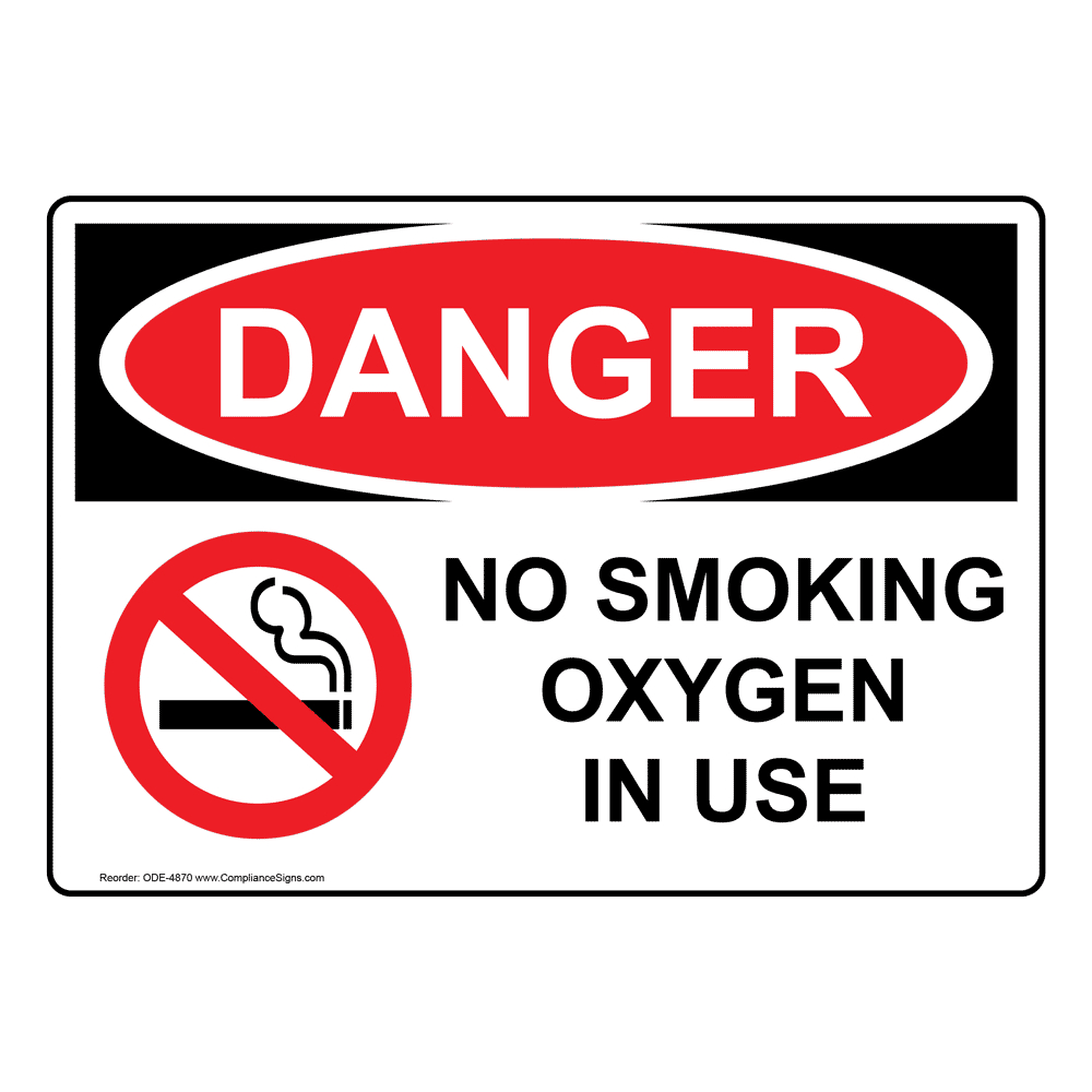 Osha Sign - Danger No Smoking Oxygen In Use Sign - Medical Facility with regard to No Smoking Oxygen in Use Sign Printable