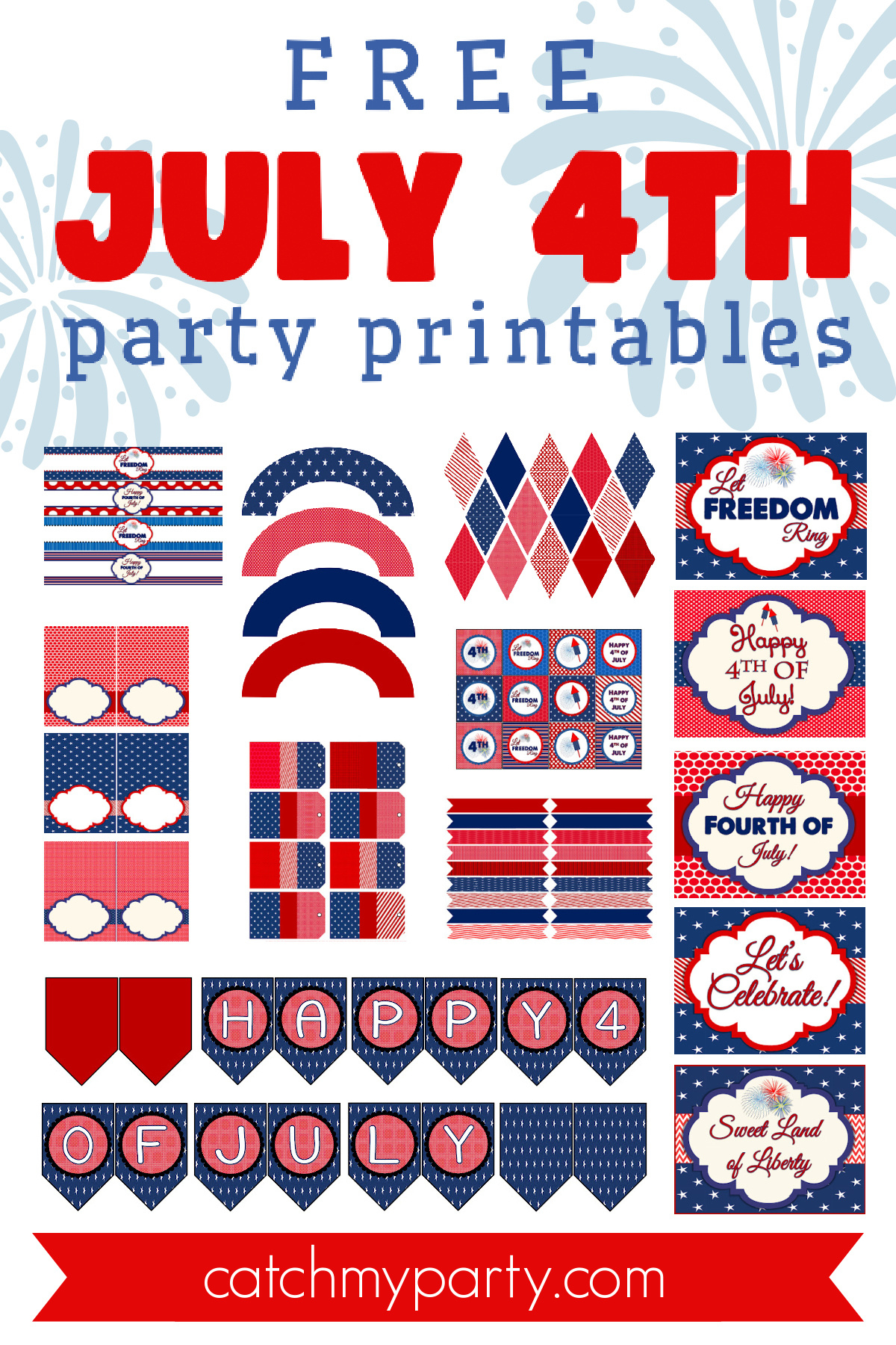 Party On! Free 4Th Of July Printables | Catch My Party regarding 4Th Of July Printables Free