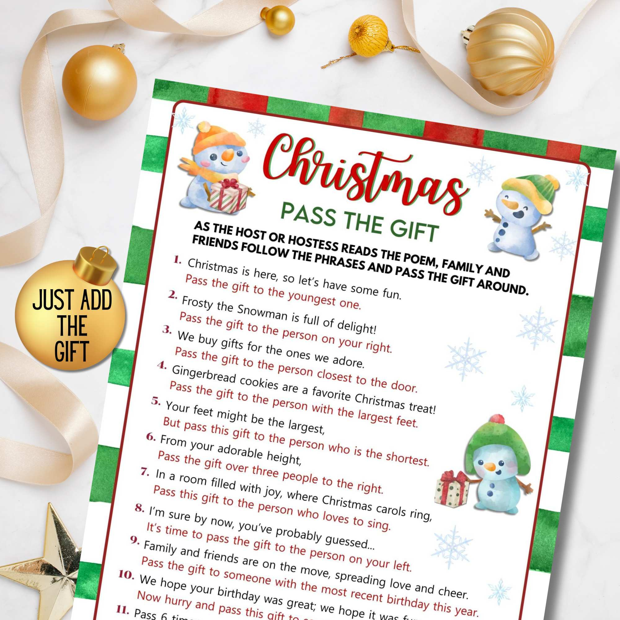 Pass The Gift Christmas Game | Lightly Sketched with regard to Pass The Gift Christmas Game Free Printable