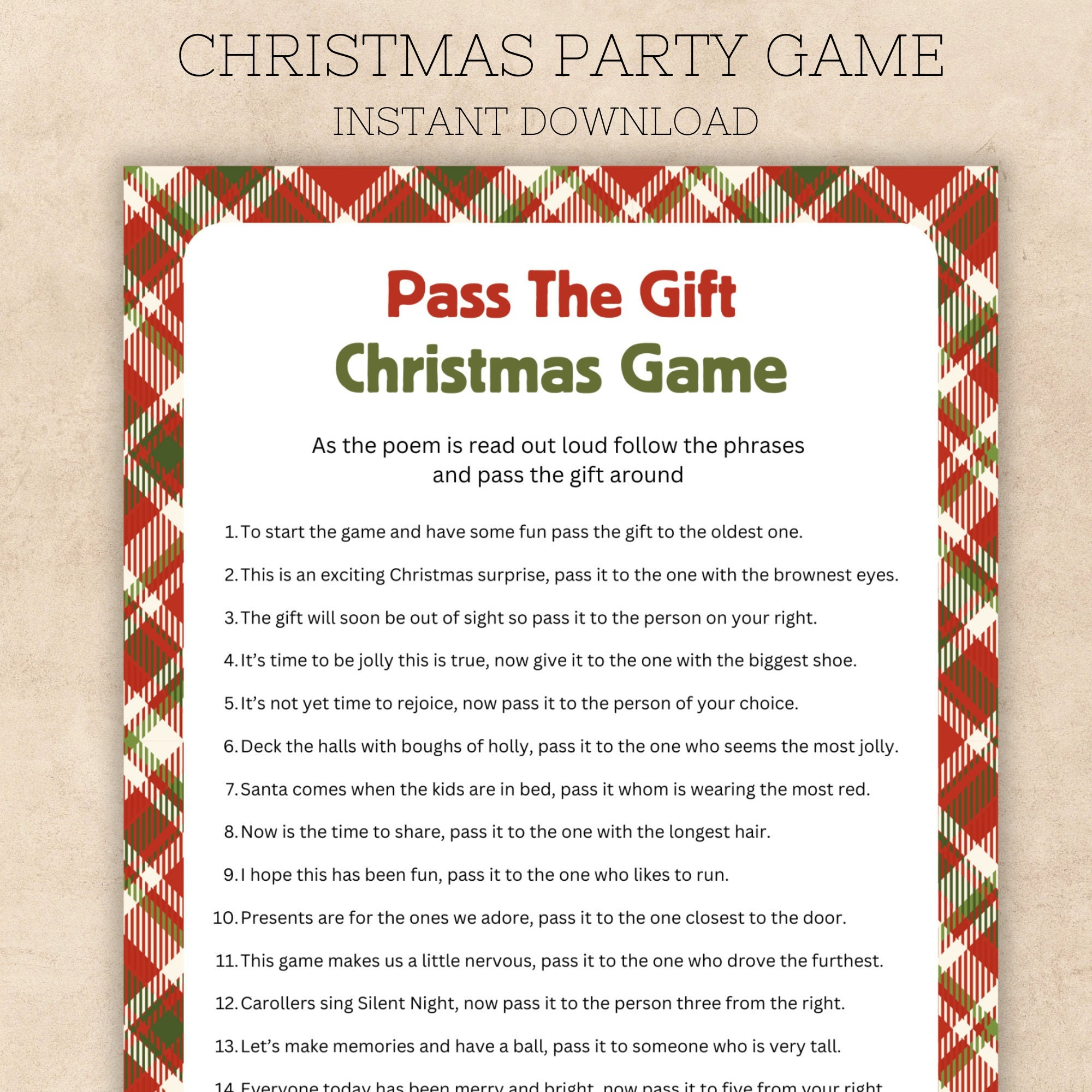 Pass The Gift Christmas Game Printable, Office Christmas Party intended for Pass The Gift Christmas Game Free Printable