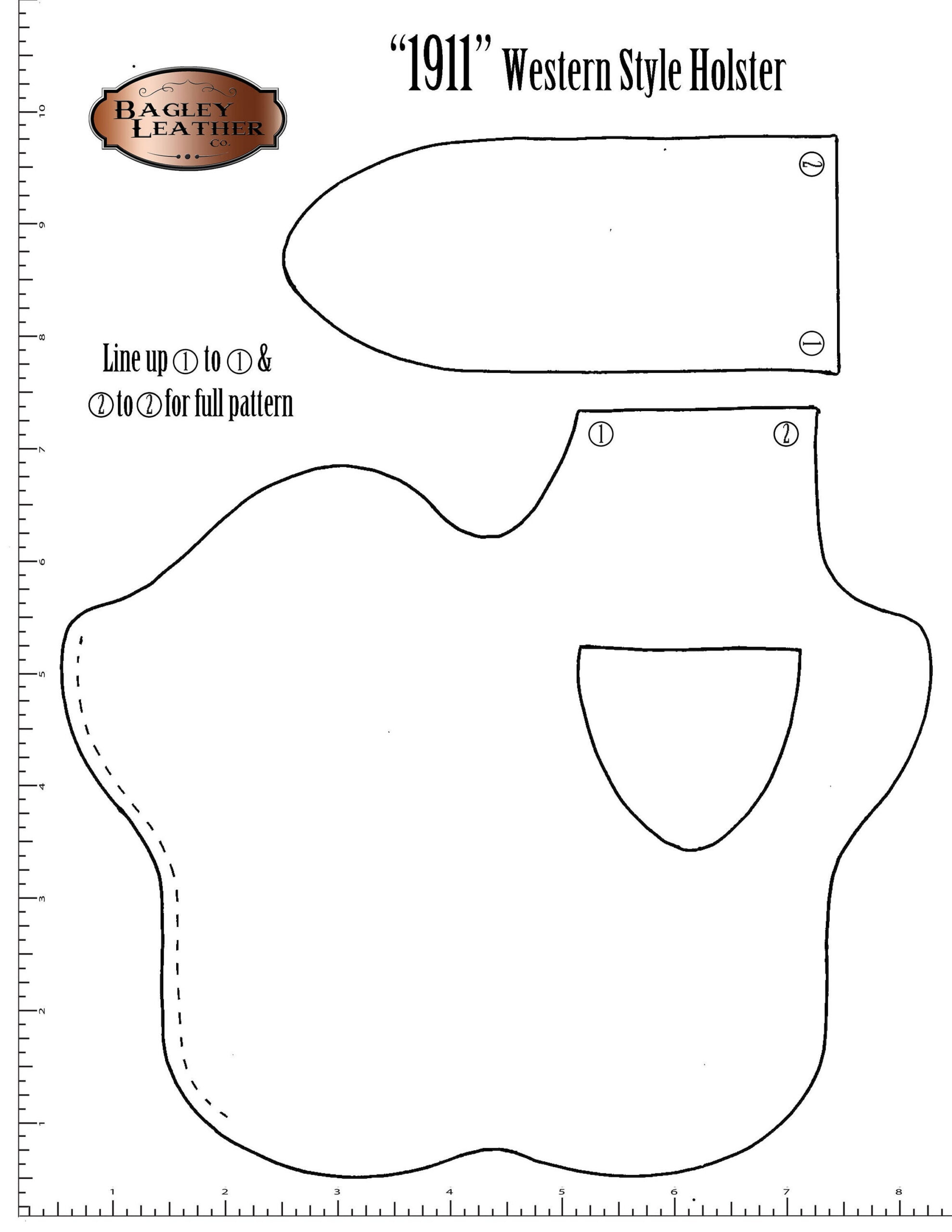 Pdf Nähanleitung Für Einen 1911 Western Style Holster - Etsy.de for Free Printable Leather Holster Patterns