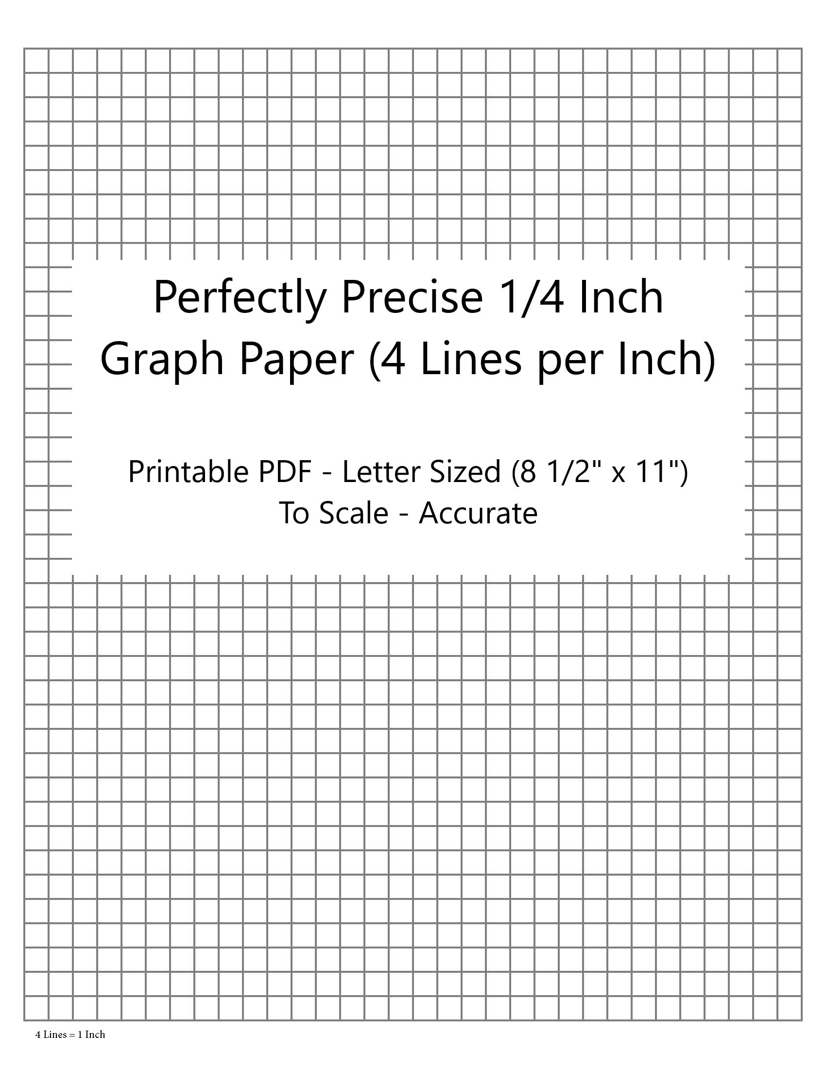 Perfectly Scaled And Precise Printable Graph Paper - 4/4 - 1/4 Inch (4 Lines Per Inch) regarding 1 4 Inch Graph Paper Printable