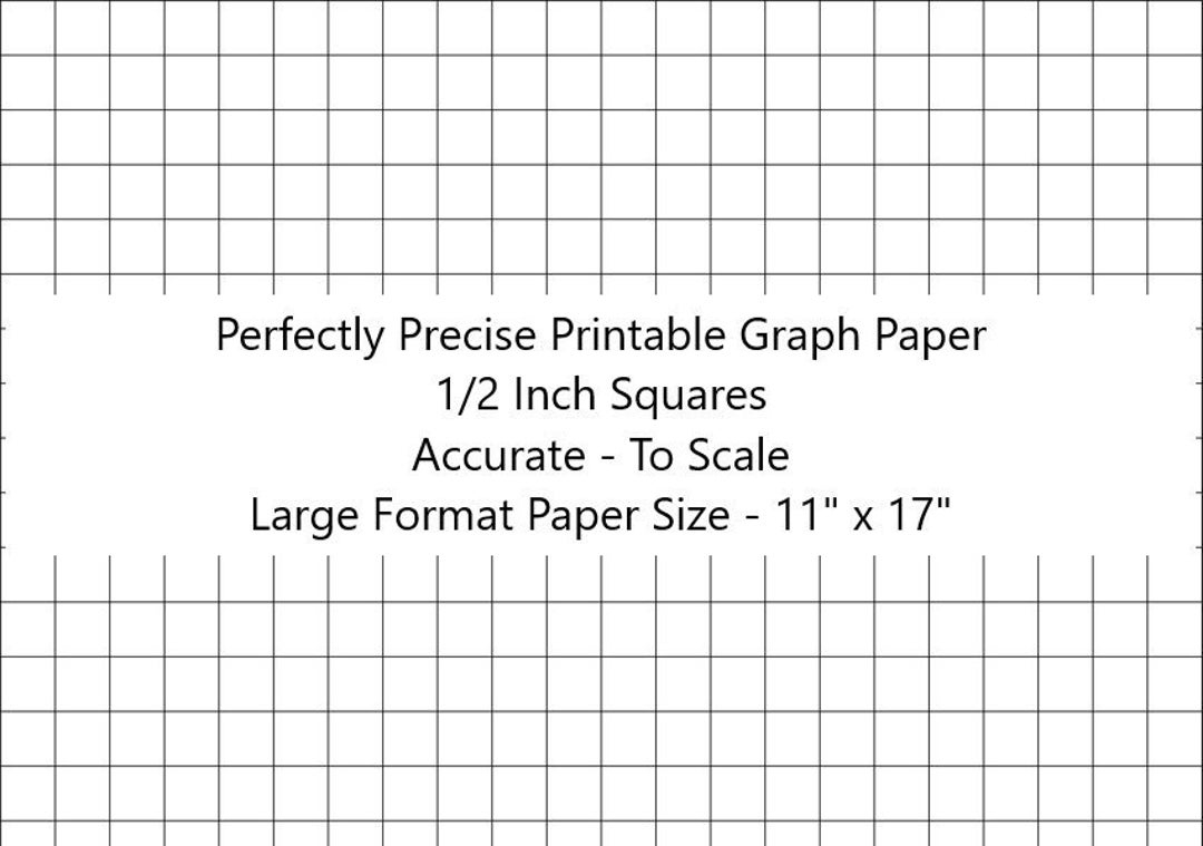 Perfectly Scaled And Precise Printable Graph Paper For Weaving Patterns And Crafts - 11"17" Paper - 1/2 Inch Grid (2 Lines Per Inch) - Etsy.de within 1/2 Inch Grid Paper Printable