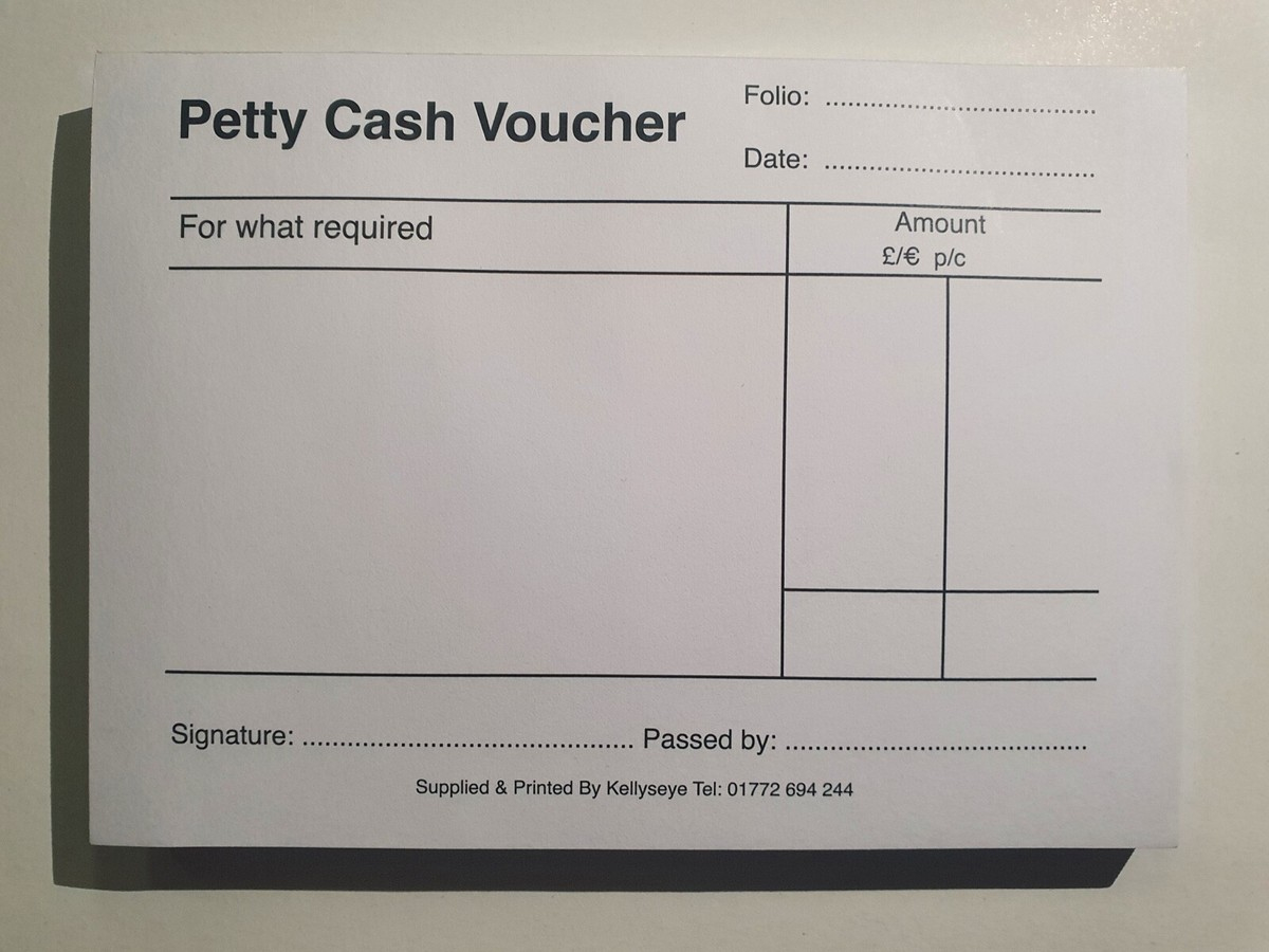 Petty Cash Voucher Pad 100 Sheets Petty Cash Slips Office Receipt with regard to Petty Cash Voucher Printable