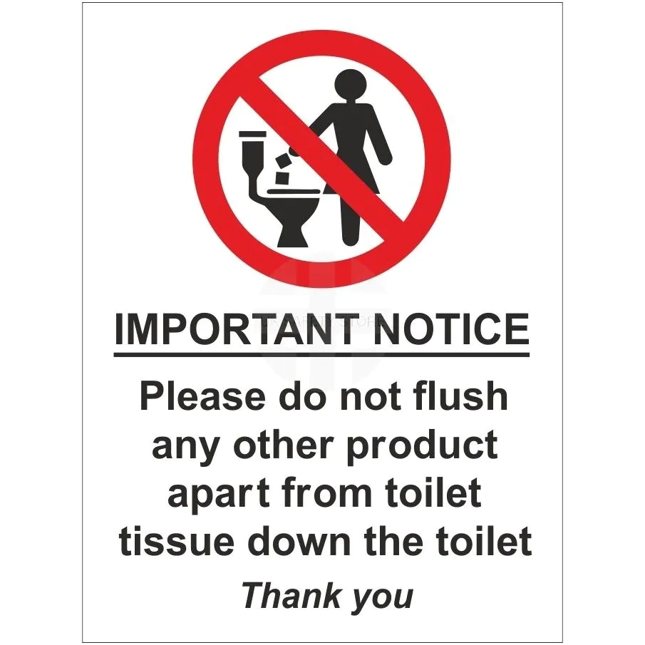 Please Do Not Flush Any Other Product Apart From Toilet Tissue Down Th regarding Free Printable Do Not Flush Signs